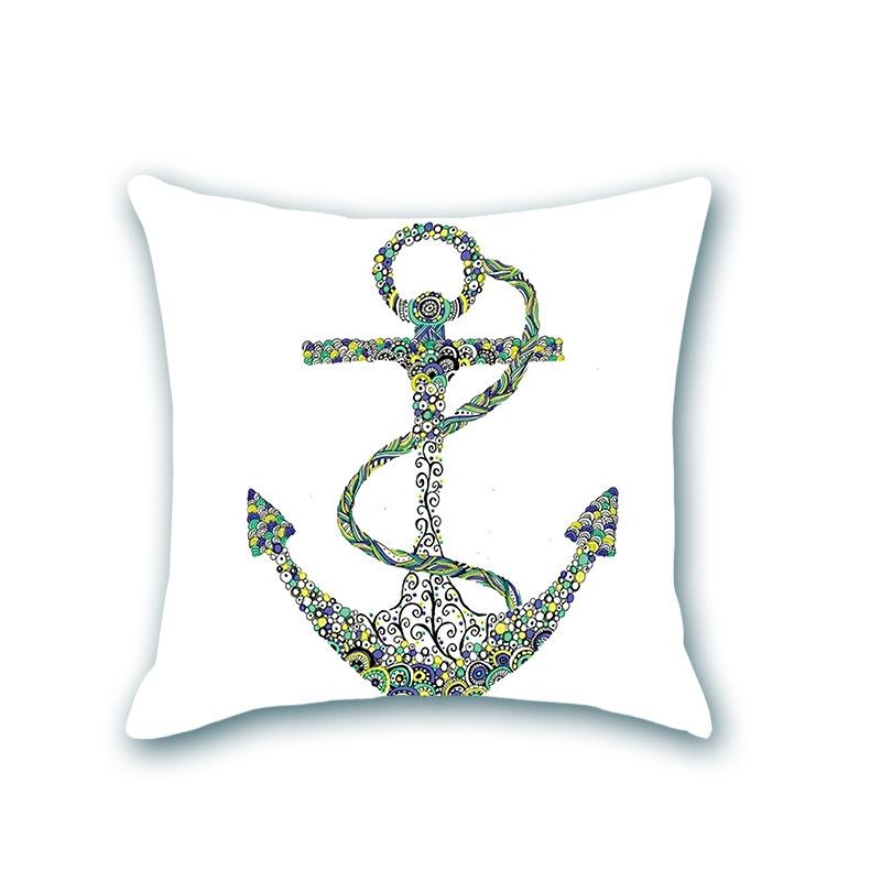 Blauer Anker Nautischer Sofakissenbezug Nordisch Retro Zuhause Stoff Seestern Kissenbezug