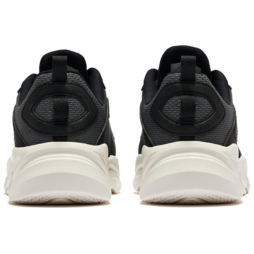 Hongxing Erke Comfortable Breathable Shock Absorbing Durable Low Top Training Shoes Women Sneaker Black White 12123114223-004