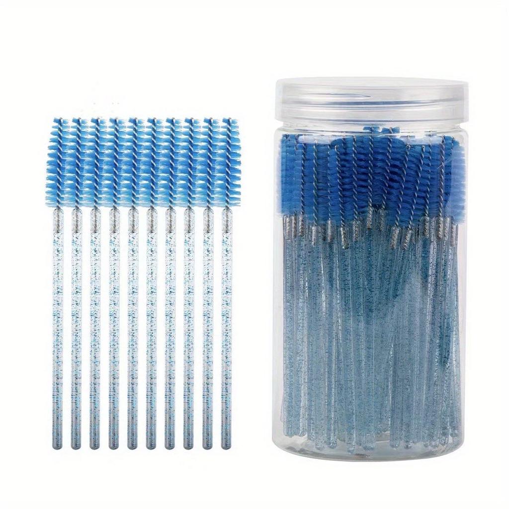 50 Pièces Brosses Jetables pour Extensions de Cils Sourcils Cils Goupillons Baguettes de Mascara Avec Étui de Rangement Outils de Maquillage de Beauté