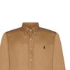 Polo Ralph Lauren Solid Color Polo Collar Logo Embroidered Single-Breasted Long Sleeve Shirt Men shirts Brown 710937402-001