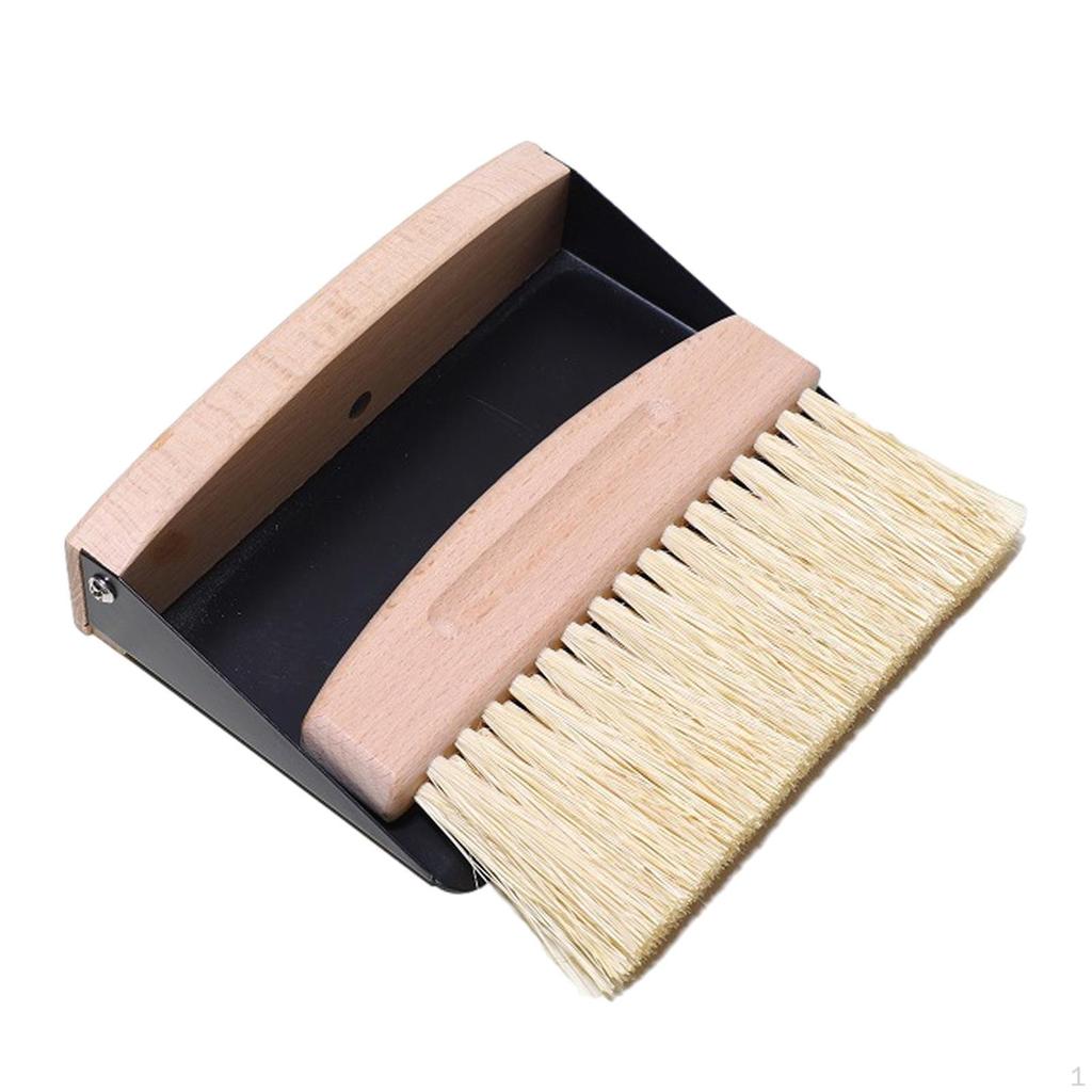 Kompaktowy zestaw miotły i szufelki z drewnianą rączką do sprzątania domu i biura