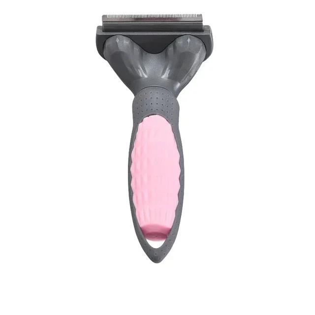 

Dogs Cats Grooming Tool Self Cleaning Deshedding Comb Hair Removal Brush Long Short Hair Trimmer Pet Grooming Supplies Tool S 16x5.5cm розовый