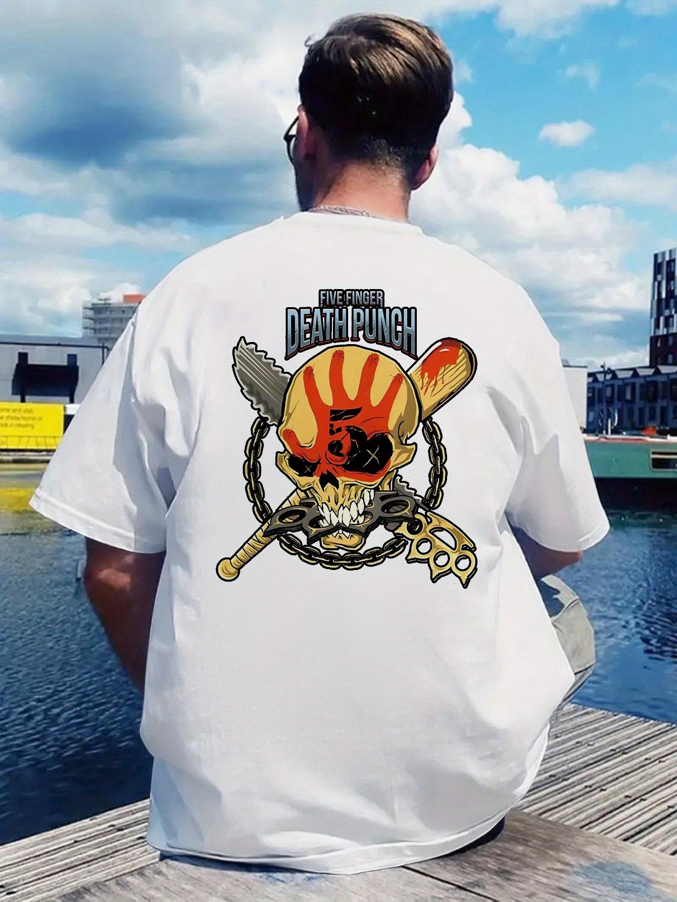 

Vintage Heavy Metal Graphic T-shirt - Back Print Retro Rock Band Tee with Skull XXXL