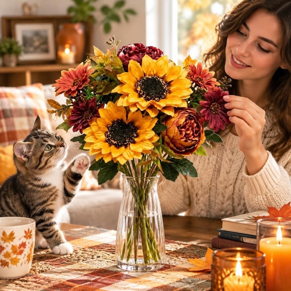 Realistic Appearance Faux Daisy Flowers Autumn Theme Fake Flower Decor Hotel Decor