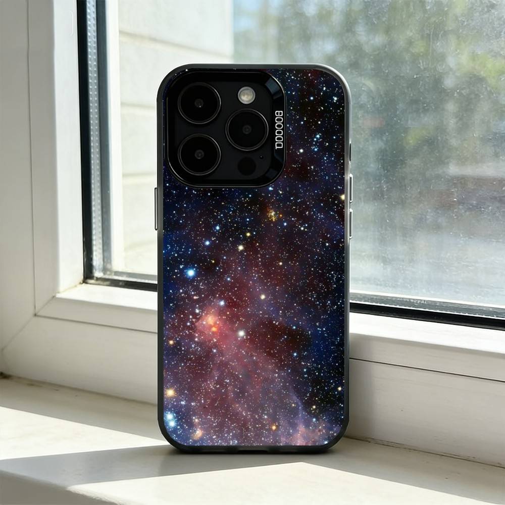 Space For Galaxy U-Universe Phone Case For iPhone 17,16,15,14,13,12,11 Plus,Pro Max,XS,Colorful Silver Phone Case Funda Cover