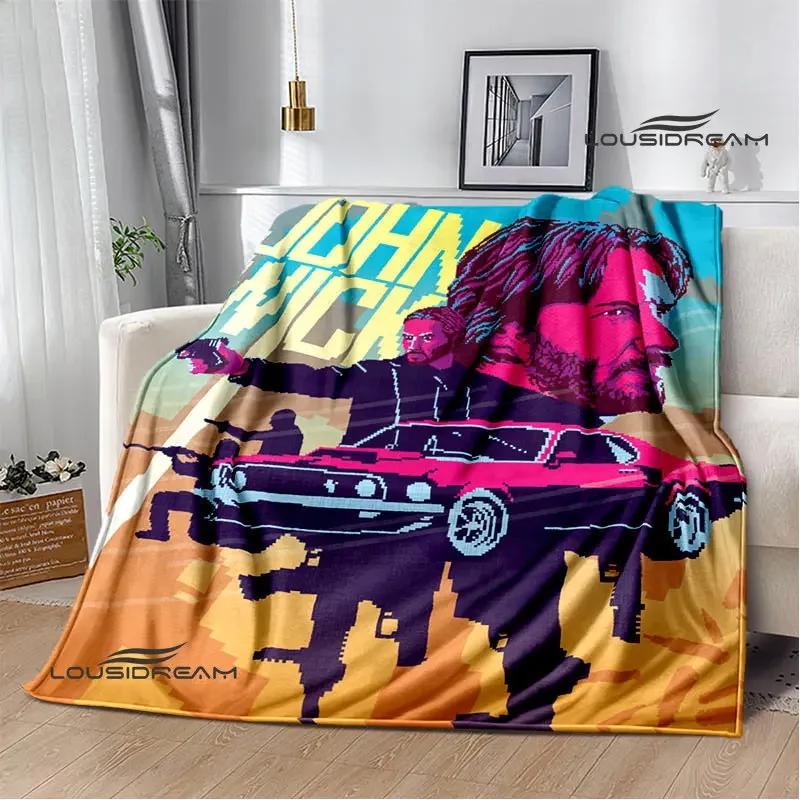 Film John Wick bedruckte Decke Picknickdecke Warme Decke Weich und bequem Heimreise Decke Bettwäsche Geburtstagsgeschenk