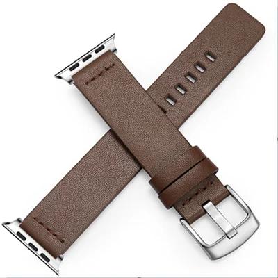 Simple Genuine Leather Straps for Apple Watch Series 9 8 7 6 SE 5 4 3 Bracelet 38/40/41mm 42/44/45mm Watchbands for Iwatch Strap