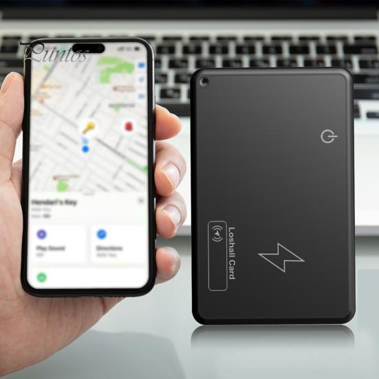 Portafoglio Tracker Carta Ricarica Wireless Design Ultra-Sottile Portatile Impermeabile Localizzatore Oggetti Sottile Compatibile Bluetooth Localizzatore GPS Dispositivo di Tracciamento Sottile