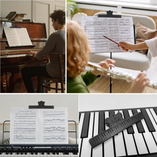 3 Sheet Music Clips, Piano Book Clips, Sheet Music Page Holders, Guitar Score Musical Instrument Music Holders