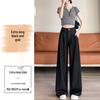 Women's Dark Blue Tencel High-Waisted Slimming Jeans, 2025 Spring/Summer Collection - Straight-Leg, Bright Stitching, Fashionable Draping Design.