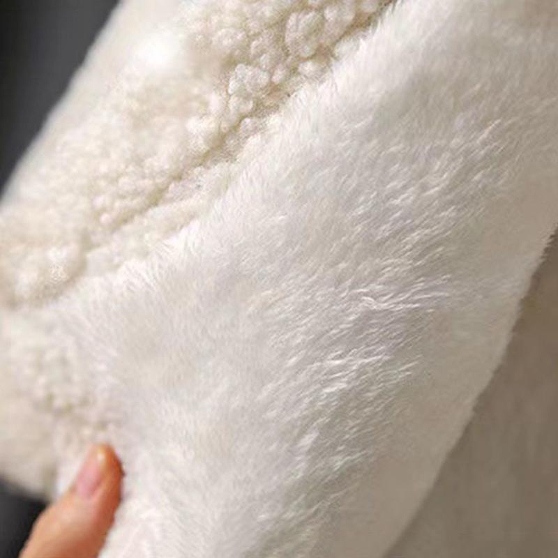 Temperament Dame Stil Lamm Plüsch Weste Herbst und Winter Neue Tweed Nähte Weste Weste Jacke Frauen