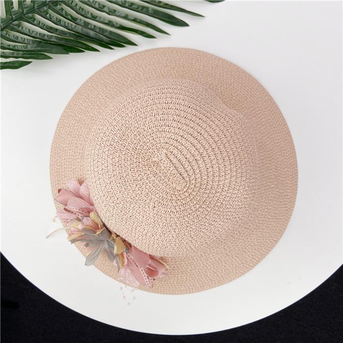 Hat Women's Summer Short Brim Straw Hat Flower Sun Hat Summer Foldable Sun Hat Sunscreen Beach Hat Sun Hat