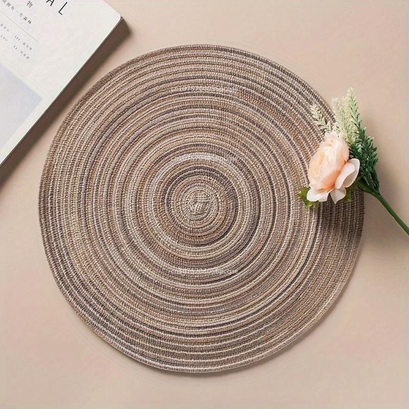Placemats for Dining Table 1 PC Linen Non-slip Ironing Placemat Teacup Mat Round Plate Mat Flower Mat Kitchenware