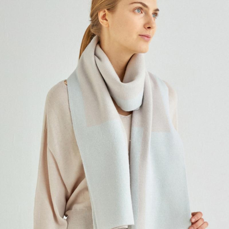 Cachecol Largo Color Block Lã de Camelo 2NDSKIN