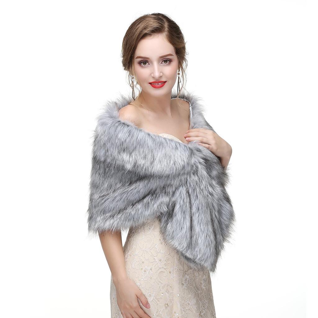 Faux Fur Elegant Fur Gorgeous Shawl for for Furisode Faux Bride [Muzhilun] Shawl, Warm, Thick, Large, Shawl, Women, Kimono, Dress, Fur, Warm, Fur,