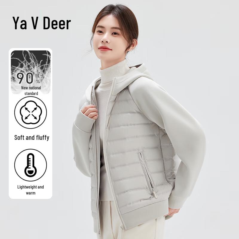 Yalu Women's Lightweight Hooded 90% Duck Down Short Jacket