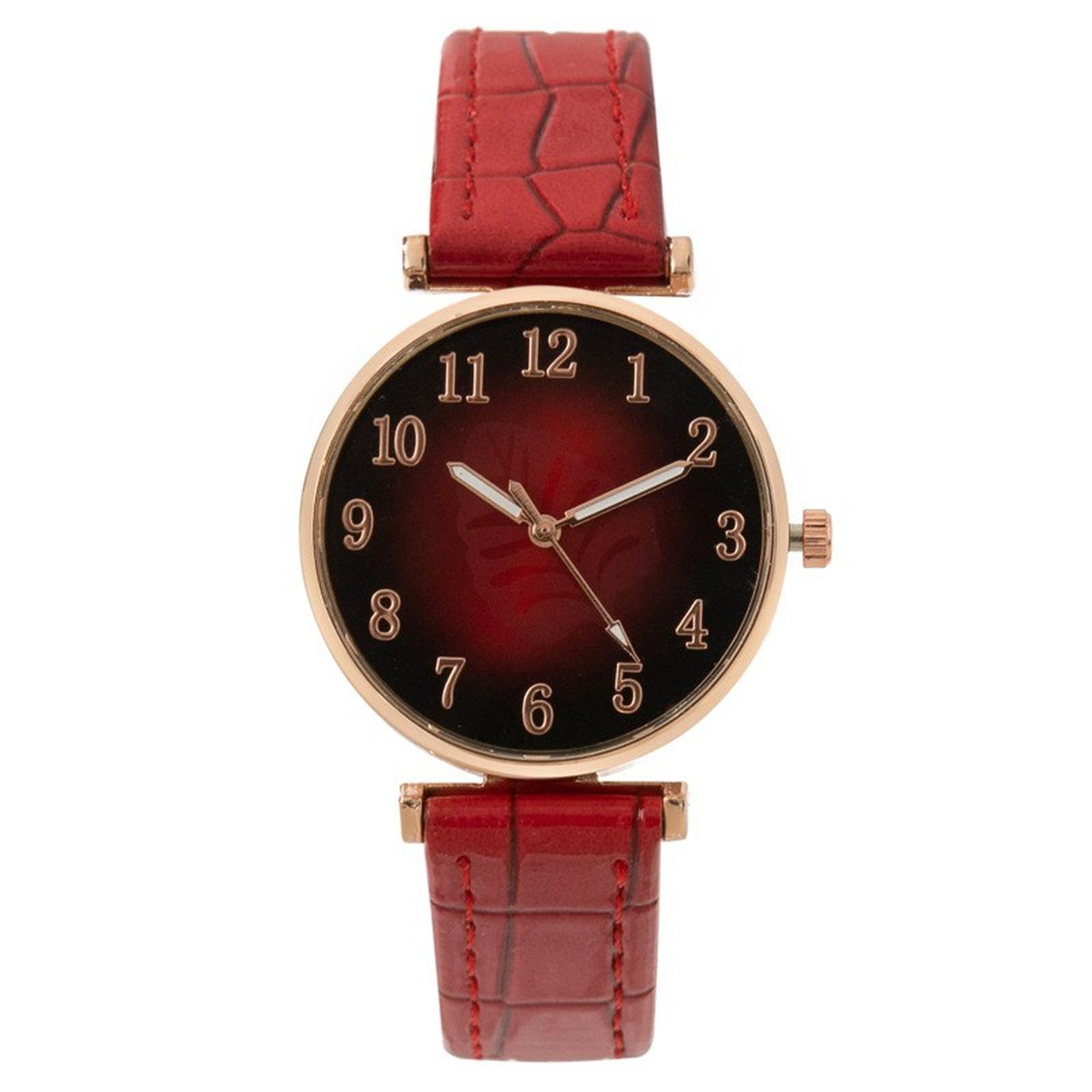 

Женские модные кожаные часы One Size красный