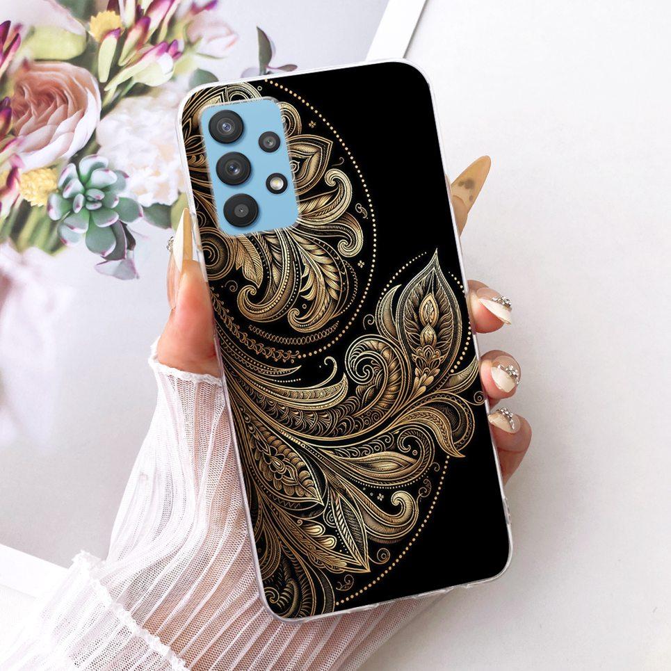 Cartoon Katze Drache Tiere Malerei Hülle für Samsung Galaxy A32 A33 5G 4G Rückseite Transparent Weiches TPU Silikon Handyhülle