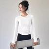 2025 Damen Schnelltrocknender Nahtloser Langarm Slim Fit Yoga Anzug