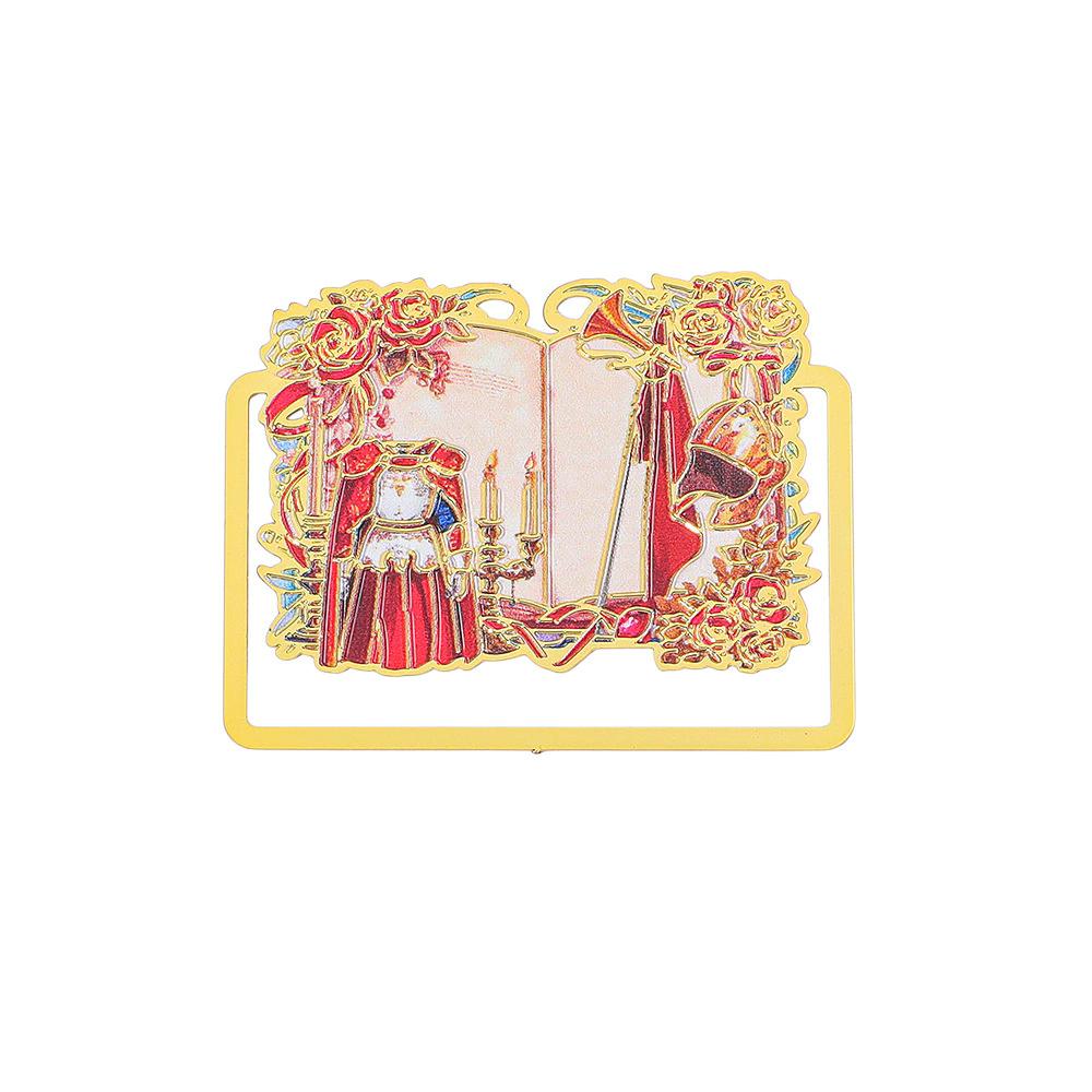 1pc/6pc Creative and exquisite retro Gothic style book clip bookmark exquisite brass metal book clip student book clip