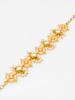 Gold-Plated White & Peach Stone-Studded & Beaded Handcrafted Bracelet