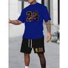 Summer Men's Sports and Leisure Set, Short Sleeved T-shirt Shorts, Youth Fashion Brand Two-piece Set, Complete Set