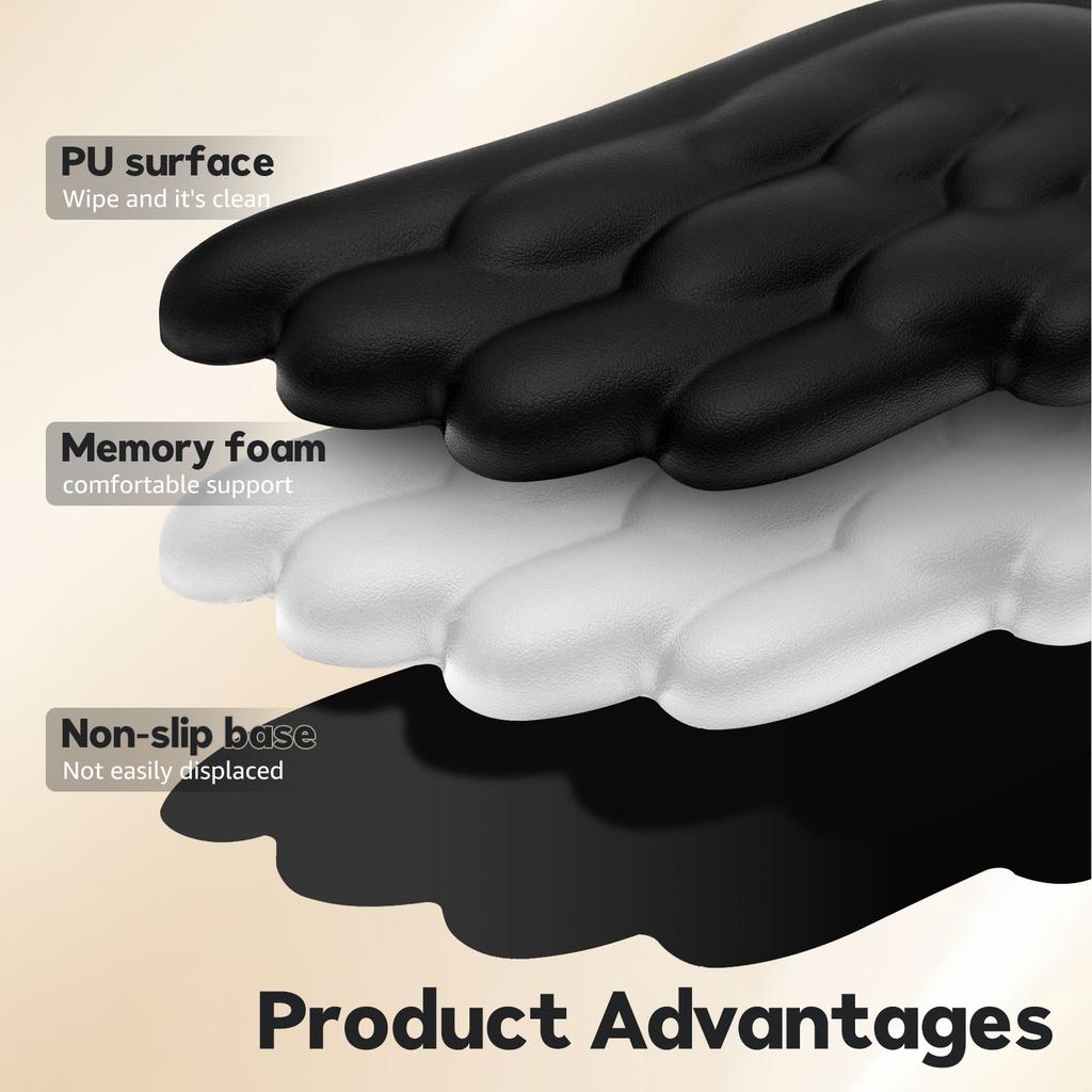Keyboard Mouse Wrist Rest Memory Foam Angel Wing Wrist Pad Soft and Comfortable Cute Hand Rests Set for Office Work Study Gaming