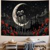 Skull Tapestry Gothic Black and White Romantic Constellation Skeleton Tapestry Abstract Psychedelic Wall Hanging Headboard for