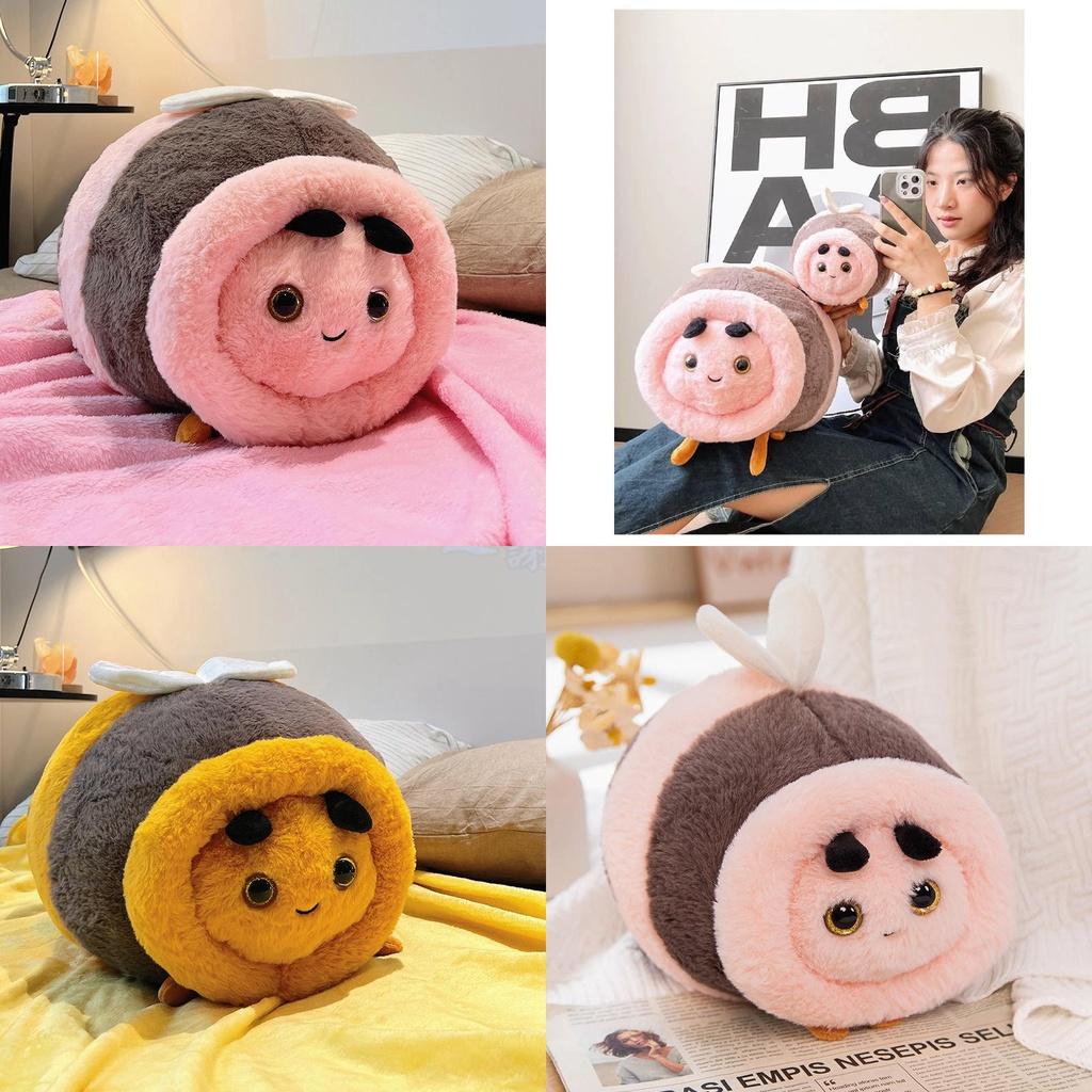 Morbido Peluche a Forma di Ape Cartone Animato, Cuscino e Coperta per Riposini in Ufficio e Compagno per Bambini, Morbido e Personalizzabile! 28 centimetri)