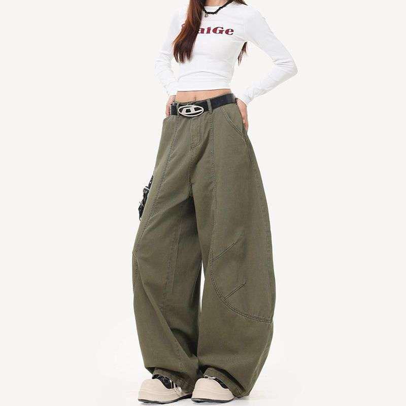 Trendy Women's High-Waisted Wide-Leg Jeans - Slimming, Floor-Length for Spring/Autumn