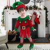 Children Christmas Dwarf Accessories for Boy Girl Kids Christmas Elf Costume Includes Elf Suit Elf Hat and Shoe Covers