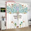Ramadan Mubarak Printed Curtains 2-Piece Polyester Set for Bedroom   Living Room Study Decor   Islamic Festival Window Treatment