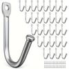 30/60pcs Metal Wall Hooks, Equipped with Hooks and Screws - Suitable for Towels, Keys, Coffee Cups, Hats - Essential for Home Organization