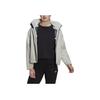 Adidas Terrex Cw Myshelter RR Printed Zip-Up Hooded Jacket, Women Outdoor Lightweight Waterproof Breathable Sports Casual Outerwear Grey HG6024