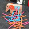 Hölzerner Kinder Elefant Kamel Balancierbalken Farbstift Schicht Stapeln Baby Balance Stapeln Musik Baustein Schiebespielzeug
