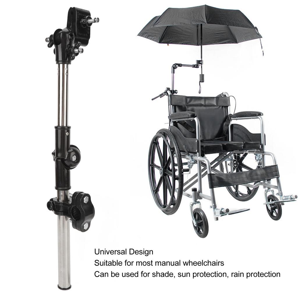 Rollstuhl Schirmhalter Faltbarer Edelstahl Schirmhalter Ständer für Fahrräder Kinderwagen