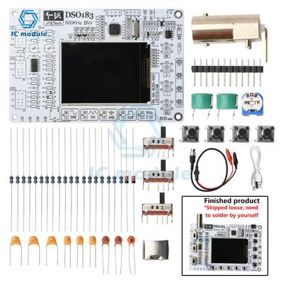 DC 5V DSO183 Digital Oscilloscope DIY Loose Parts Teaching Practical Training Electronic Production Kit 0-500KHz TypeC Interface
