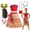 Moana Princess Girls Dress Summer Ocean Adventure Kid New Movie Halloween Cosplay Princess Carnival Vaiana Outfit Costume