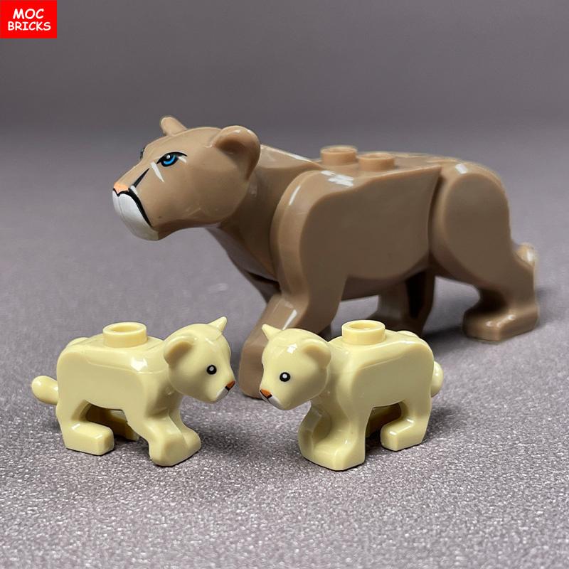 MOC Bricks Jungle Underbrush Forest Animal Monkey Goat Giraffe Bird Night Owl Accessories Building Blocks Friend Toys Gifts