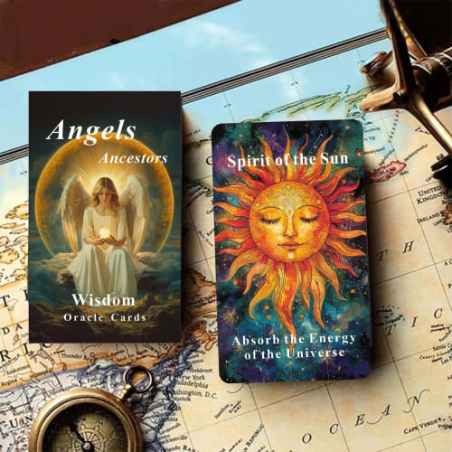 Han Yu Bowen Angels Ancestors Oracle Card Deck, Oracle Tarot Cards Spiritual Guidance Oracle Cards for Beginners, Wisdom from Angels and Ancestors, Or