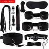 Sexy Nylon BDSM Kits Plush Sex Bondage Set Handcuffs Sex Games Whip Gag Nipple Clamps Sex Toys For Couples Exotic