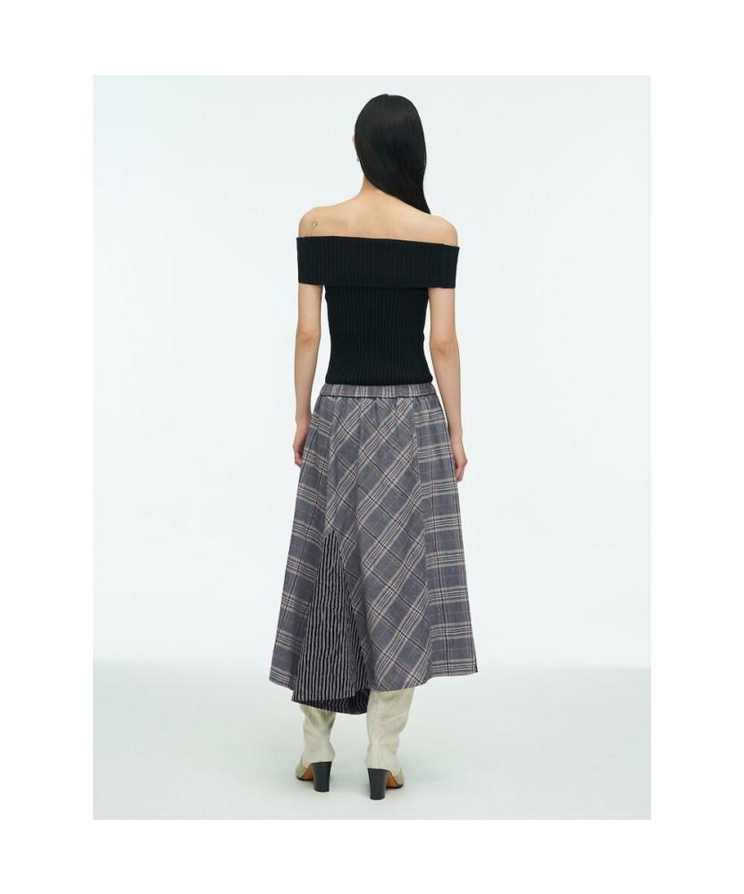Anggae Off Shoulder Rib Top Black