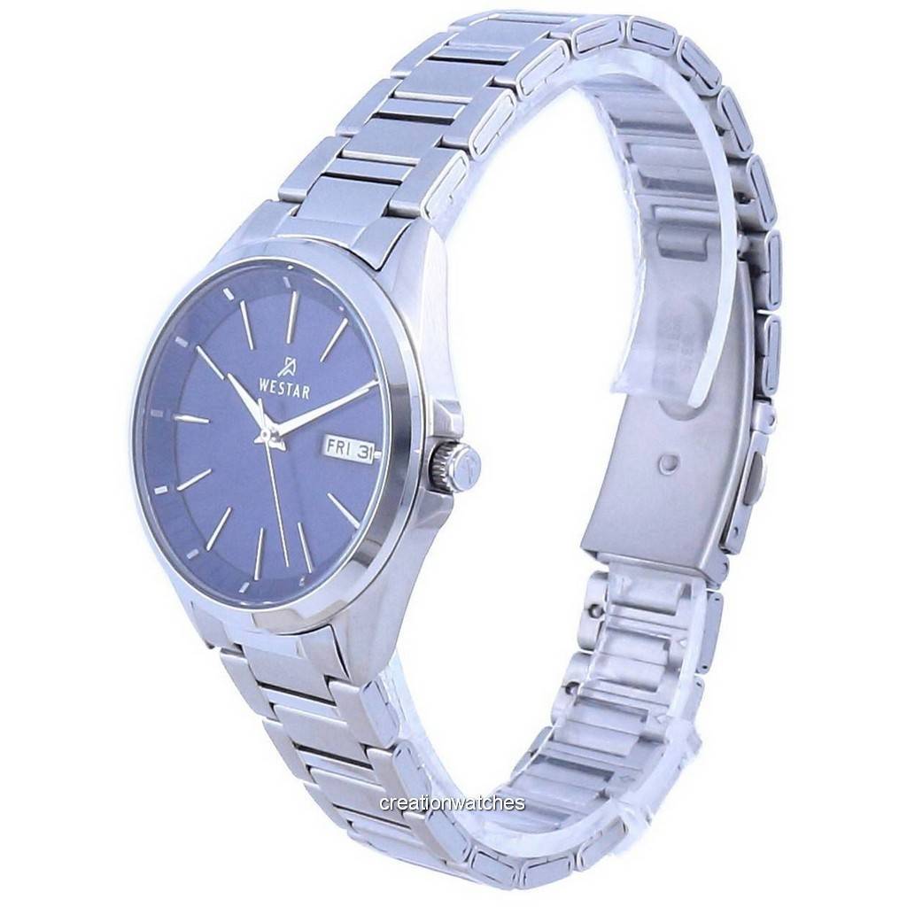 Westar Blue Dial Stainless Steel Quartz 40212 STN 104 Women's Watch