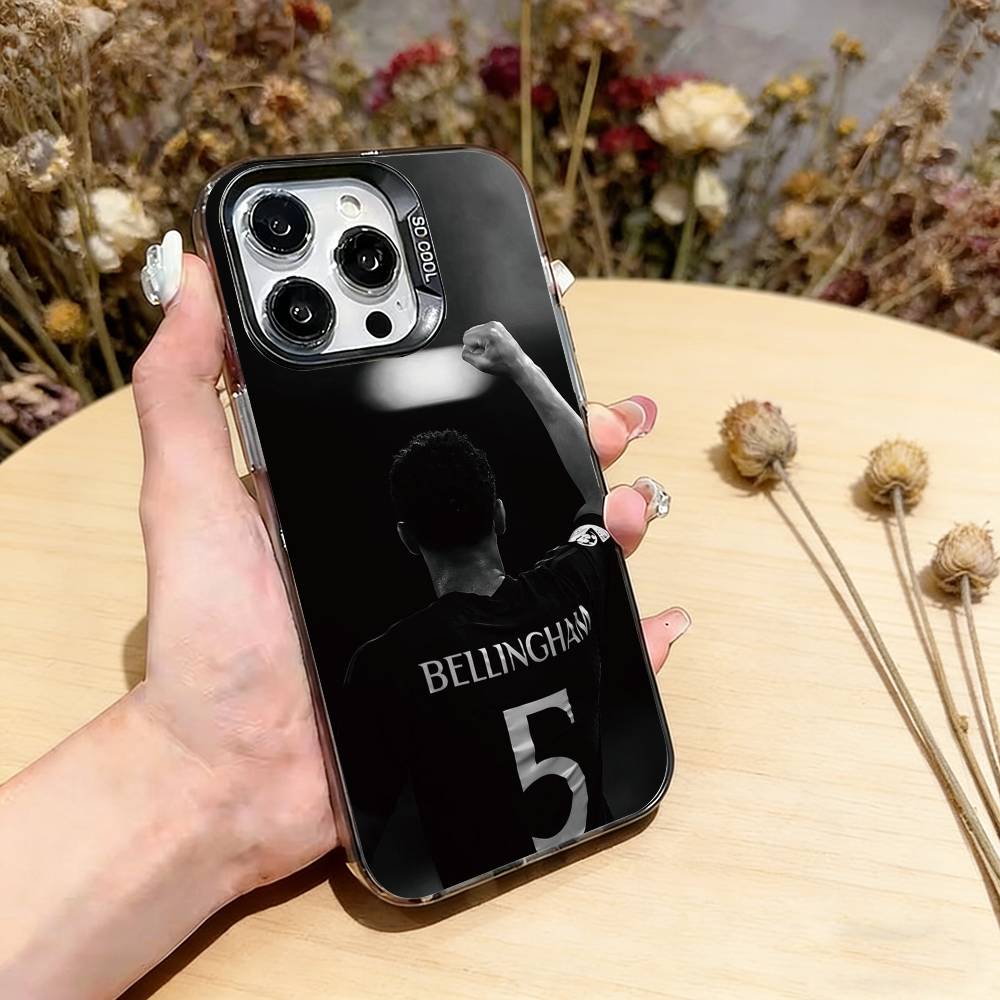 

Футбольный J-Jude B-Bellinghams Чехол для телефона для iPhone 17,16,15,14,13,12,11 Plus,Pro Max,XS,Цветной Посеребренная Внутренняя Крышка iPhone15ProMax