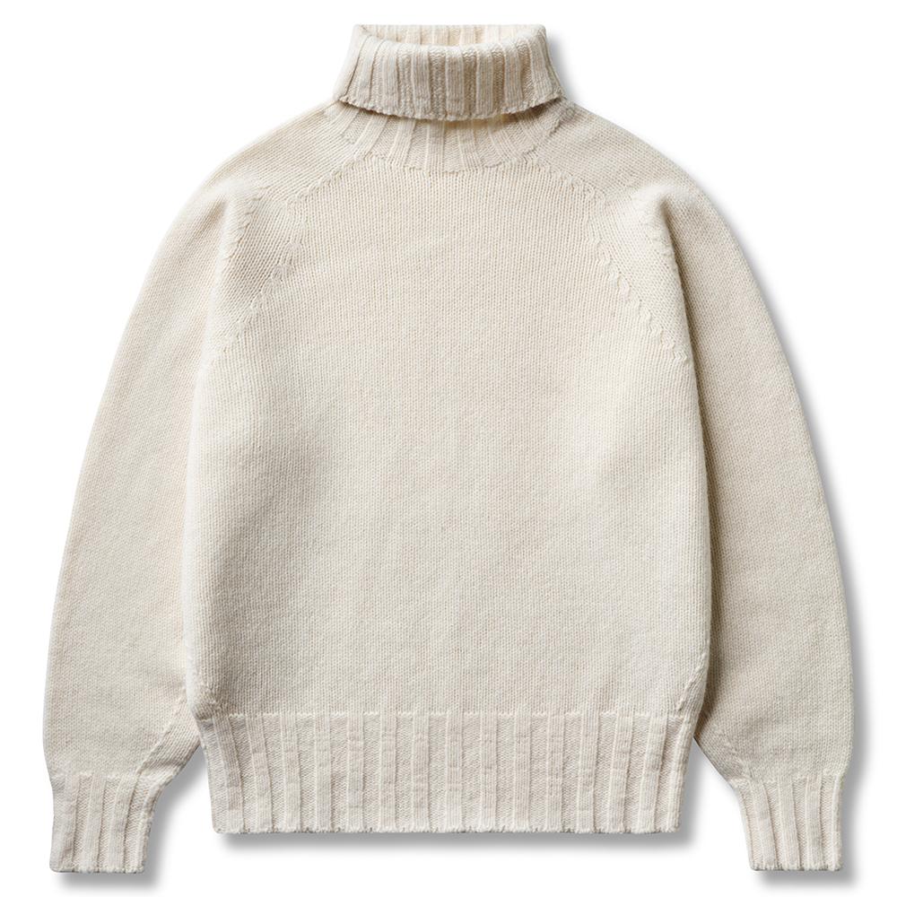 EDWARDMAX Royal Navy Submariner 100% Wool Turtleneck Cream