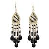 Bohemian Crystal Tassel Earrings - Ethnic Style, Slim Face, Exaggerated Design for Travel