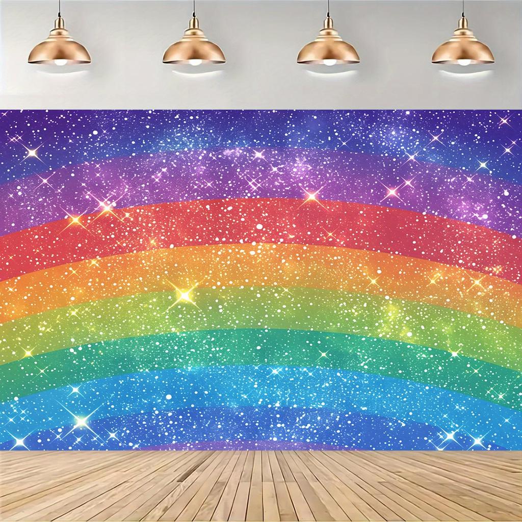 2D Plane 1 Piece of Rainbow and Starry Background Suitable for Birthdays Weddings and Teenage Parties