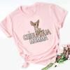 Stampa Mamma Chihuahua T-shirt da Donna Estate Nuova Moda T-shirt Divertente Design Cane Bella Ragazza T-shirt Tee Shirt Femme