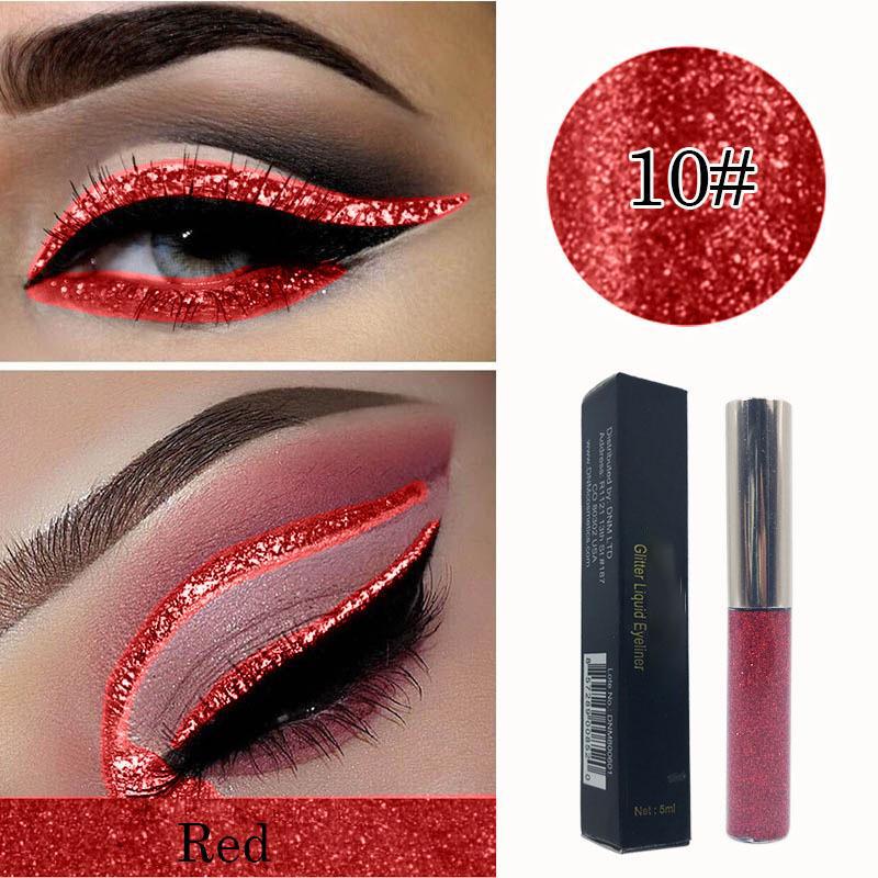 Glitter Eyeshadow Long Lasting Waterproof Liquid Eyeliner Women Fashion Quick-dry Eye Makeup Cosmetics