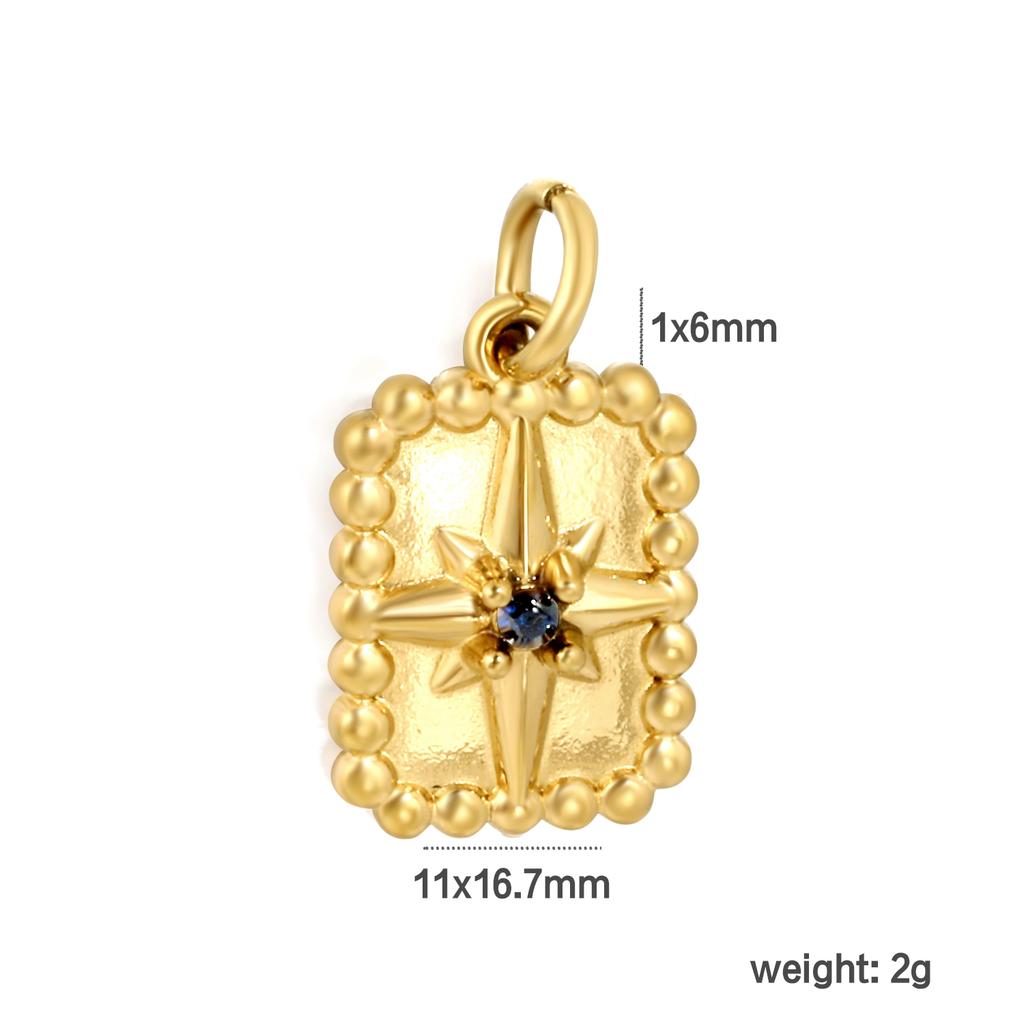 DIY Fashion Jewelry Pendants Pearl Zircon Star Moon Heart 18K Gold Plated Stainless Steel Charms for Necklace Bracelet Making